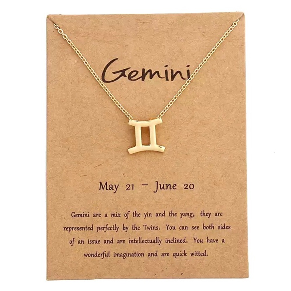 Gemini Astrology Zodiac Sign Cute Charm Necklace